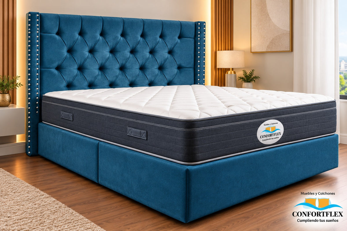 Cama Modelo París Plata — Colección Confort