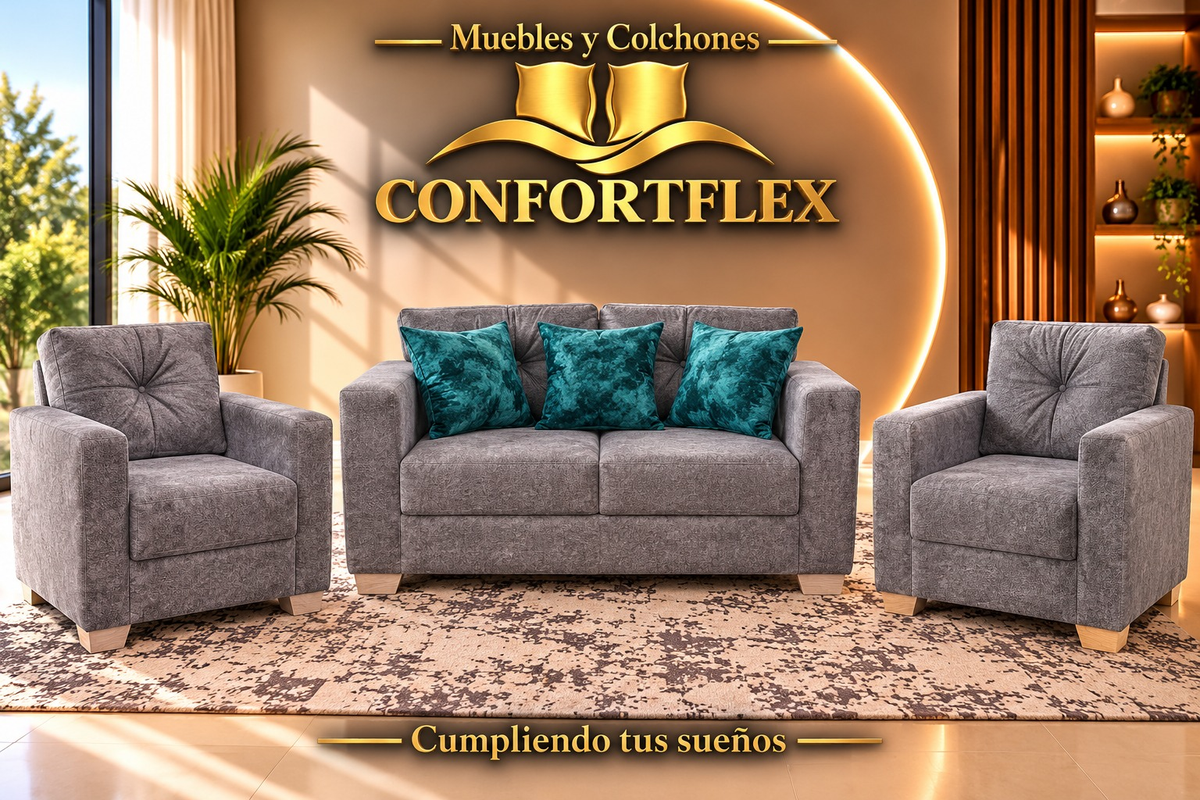 Sala Lulú - Sofá 2 puestos con dos auxiliares | Confortflex