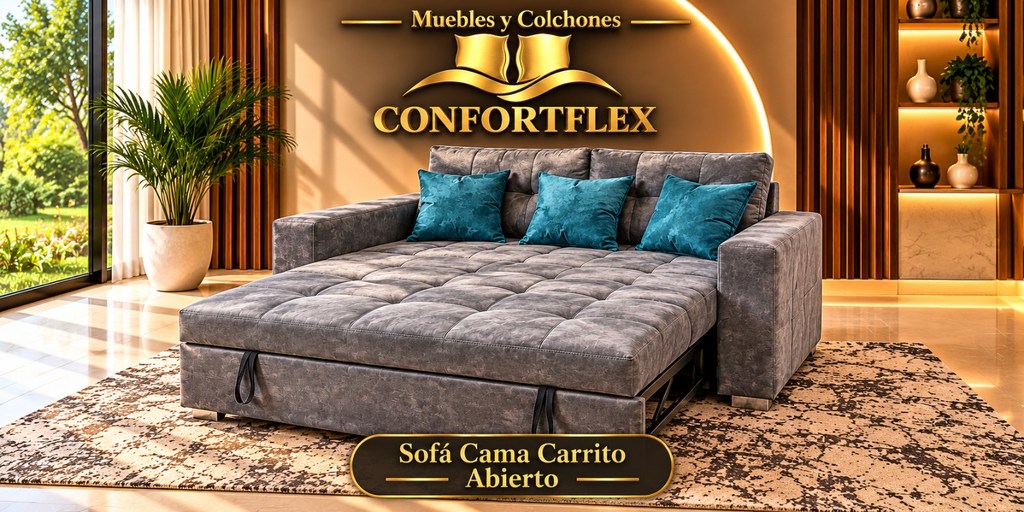Sofá Carrito 2 Puestos abierto en cama | Confortflex